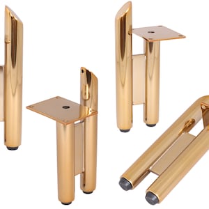 4PCS x 4&#39;&#39; 6&#39;&#39; 8&#39;&#39; Gold Metal Furniture Legs, Modern Style Coffee Table Sofa Legs,Kitchen Table Legs, Bathroom Cabinet Cupboard Leg, DIY Leg