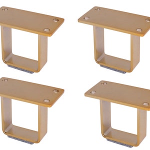 2 1/2'' Mini U Shaped Legs (Gold) DIY Industrial Strength Nowoczesne nogi stołowe, nogi szafki w kształcie litery U, zestaw 4 sztuk