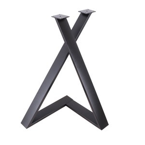 1 x  28&quot; Dining Table Leg, X-shaped Geometric Steel table leg,Computer Desk Leg,Contemporary Industrial kitchen,Office Table leg,Black