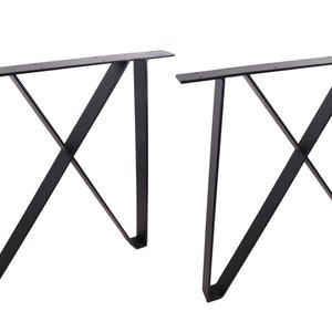 28&quot; Heavy Duty Dining Table Legs, X-shaped Solid Steel table legs, Office Table Legs,Computer Desk Legs,Industrial kitchen table legs,Black