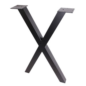 Black Steel X-Frame Table Leg: 30&quot;H Industrial Counter/Desk