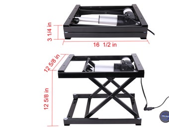 17 '' Elektro manuelle Steuerung Couchtisch Lift, 110V-240V, Arbeitsplattform Schreibtisch elektronische Scherenheber mit 2 USB Ladegerät Ports