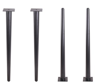 4PCS x 28'' Steel Coffee Table legs, Vintage Mid Century Legs.Metal Straight Tapered legs,Dining Table Legs ,Chair leg,ottoman legs , Black