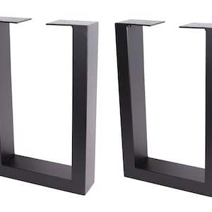 2 szt. x 18&quot; nogi do stołu jadalnego, nogi do stołu ze stali w kształcie litery U, nogi do stolika kawowego, nogi do biurka komputerowego, przemysłowe nogi do stołu kuchennego, czarne