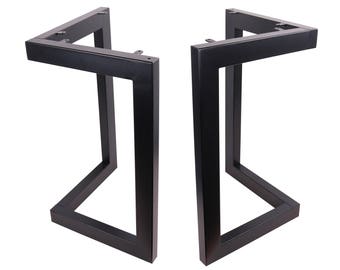 30" L-Shaped Steel Table Legs: Black Powder Coated, DIY Furniture