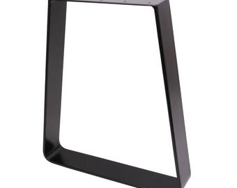 Pata de mesa trapezoidal de acero macizo con recubrimiento en polvo negro, pata de banco de comedor de 45 cm