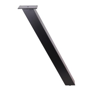 Angled Steel Table Leg: 28&quot; Black Powder Coated Finish