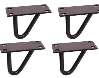 2.5" Black Hairpin Legs: Mid Century Modern DIY Table Legs - Set of 4