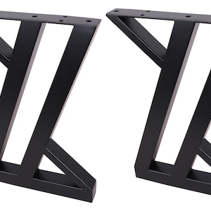 2x 18&#39;&#39; High Quality Bench Legs,Dinning Z-shaped Steel table legs, Coffee Table Legs,Computer Desk Legs,Industrial kitchen table legs,Black