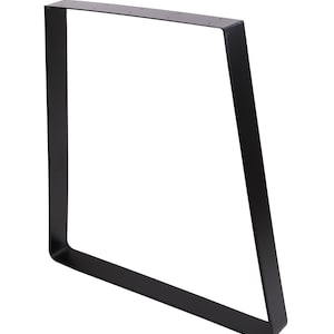 28&quot; Trapezoid Solid Steel Table Leg: Black Industrial Desk Leg