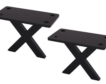 2.5'' Black Steel X-Frame Table Legs: Modern DIY Set of 2
