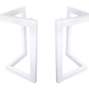 2x 18&#39;&#39; High Quality Bench Legs,Dinning L-shaped Steel table legs, Coffee Table Legs,Computer Desk Legs,Industrial kitchen table legs,White