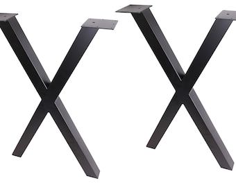 30"H x 22''W Counter Table Legs, X-shaped Steel Dining  table legs, Office Table Legs,Computer Desk Legs,Industrial kitchen table legs,Black