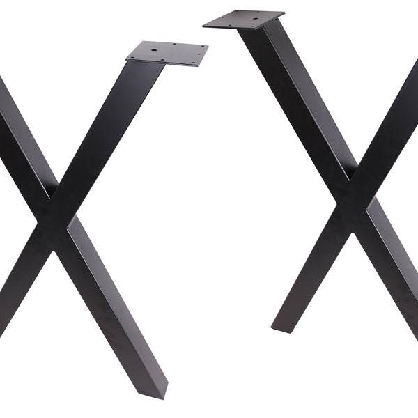 34"H x 22''W Counter Table Legs, X-shaped Steel Dining  table legs, Office Table Legs,Computer Desk Legs,Industrial kitchen table legs,Black