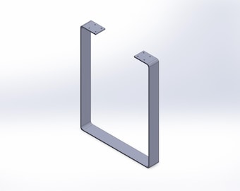 Custom Steel U-Shaped Table Legs: 12.5''H x 18.9''W, Black (Set of 2)