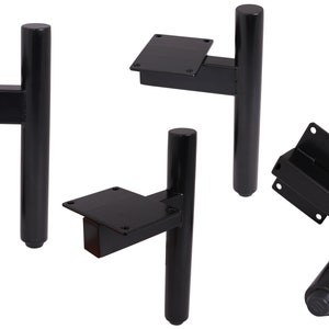 4 STKS x 4&#39;&#39; 6&#39;&#39; 8&#39;&#39; zwart metalen meubelpoten, moderne stijl salontafel bankpoten, keukentafelpoten, badkamerkast kastpoten