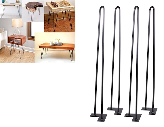 Hairpin Legs Matte Black DIY Industrial Strength Mid Century Modern Table Legs Set of 4 Etsy