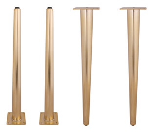 4PCS Gold Steel Table Legs: 22'' Mid Century Modern Furniture Legs