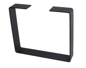 U Shaped Steel Table Leg: Heavy Duty Black Metal, 12" Height
