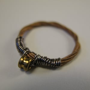 Recycled Guitar String Ring, Gold and Silver Ring, Size 4, Size 7, Size 8, Custom Sizes, Mens Ring, Womens ring, Upcycled, Musician Gift