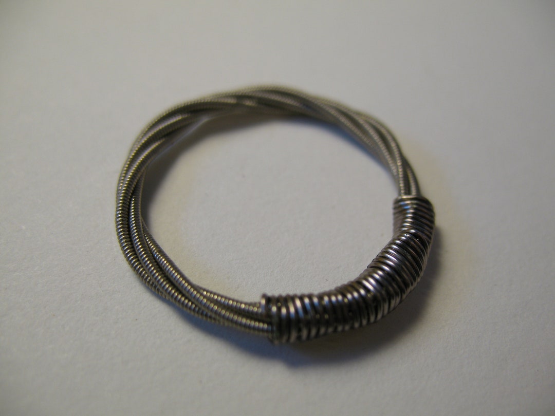 Metal Ring String Instrument Guitar String Ring, Recycled Guitar String Ring, Silver Ring, Custom ...