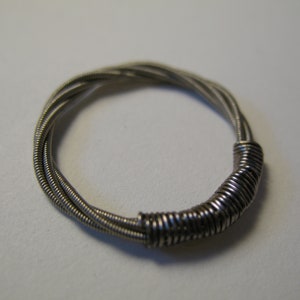 Guitar String Ring, Recycled Guitar String Ring, Silver Ring, Custom Sizes, Mens Ring, Womens ring, Upcycled