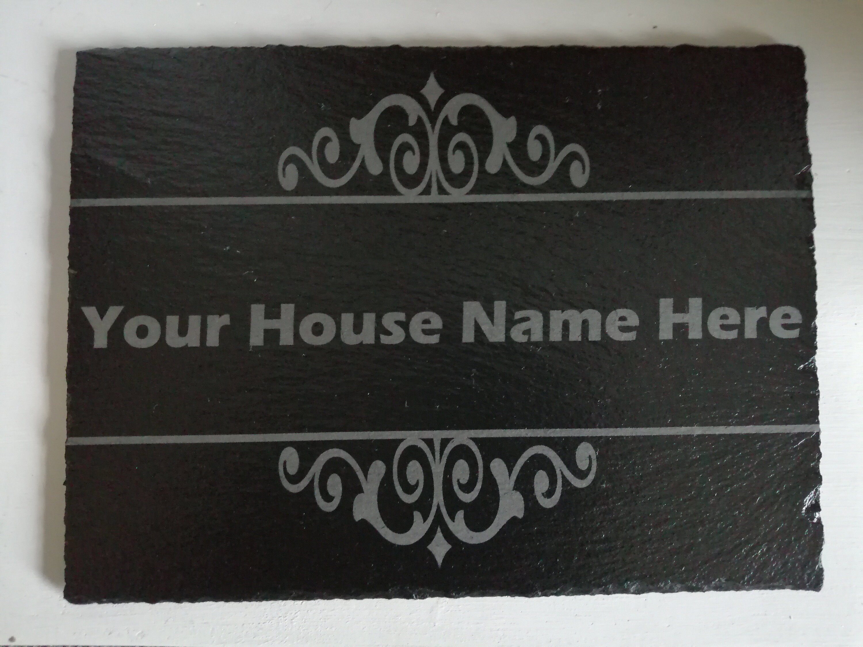 Cnc Laser Engraved Slate House Name Plaque Etsy
