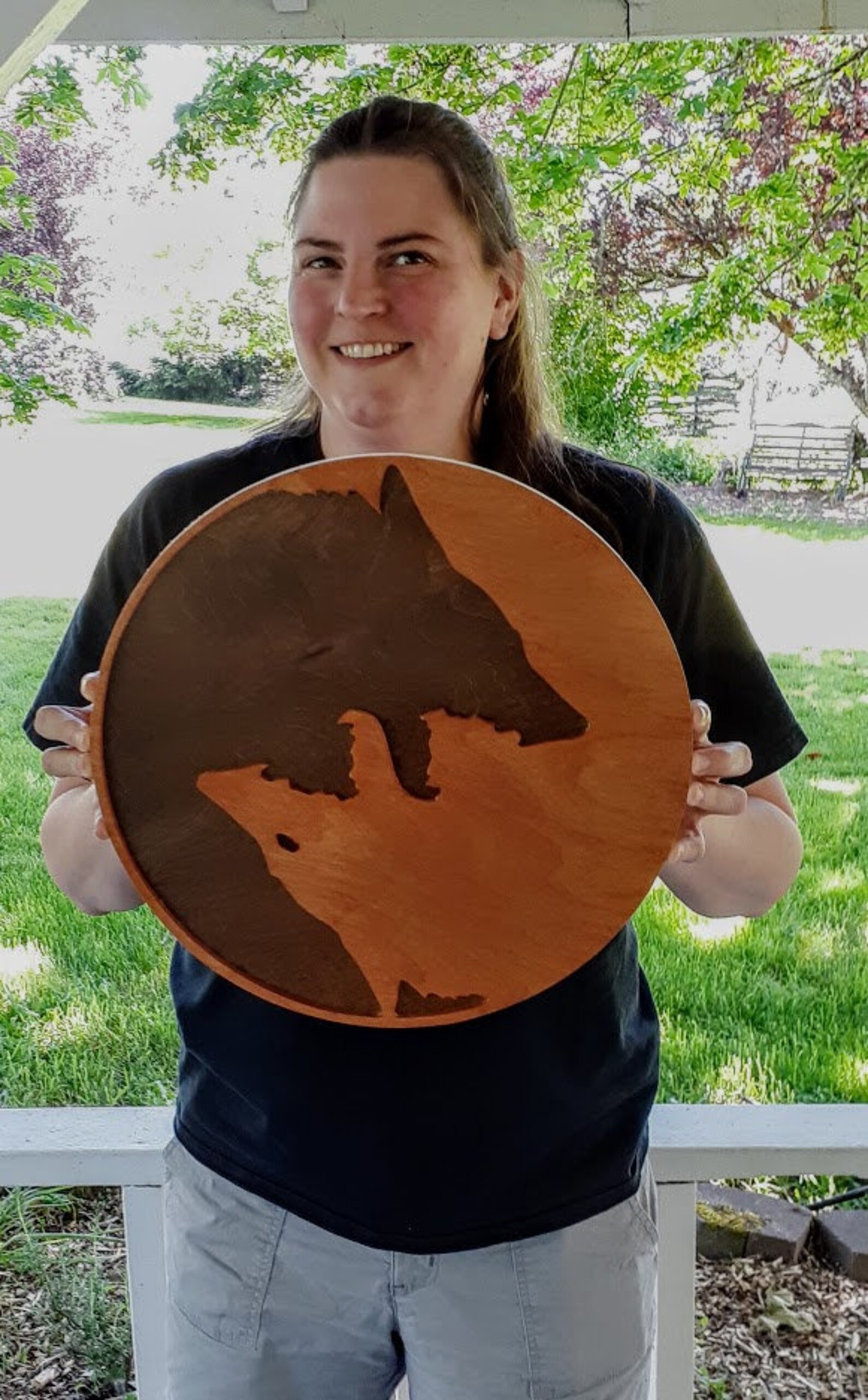 14.5 Wolf Yin Yang Wall Art - Etsy