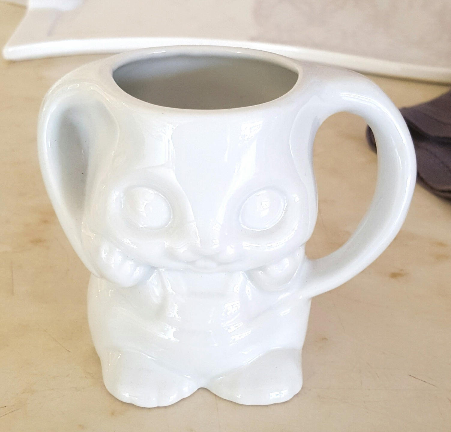 Mug en Forme de Lapin avec L'anse Pour Enfant Porcelaine Blanche