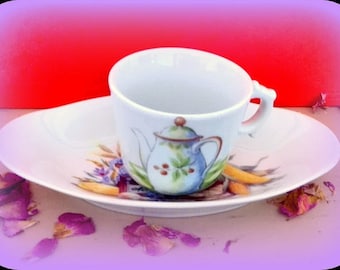 Breakfast service gourmet coffee tea made of Limoges porcelain