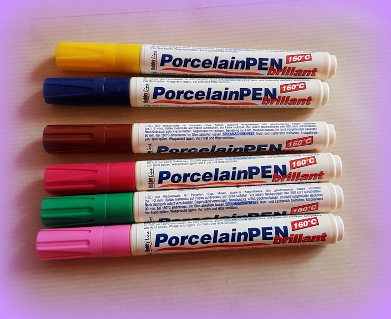 Lot de 6 feutres pour dessiner sur porcelaine verre métal  Etsy