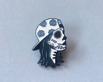 Sugar Skull Skater Pin by Midnight & Vine