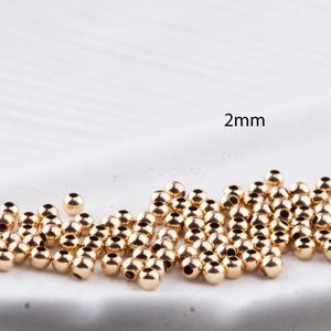 2mm, 3mm or 4mm 14K Gold Filled Seamless, Polished Round Spacer Beads, Made in USA, Great for Beaded Gold Bracelet, Choose Your Size