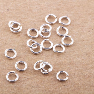 4mm 22 gauge Jump Rings in Sterling Silver, Gold Filled, Rose Gold Filled, Permanent Jewelry, Permanent Chains, Set of 50, 100 Pieces