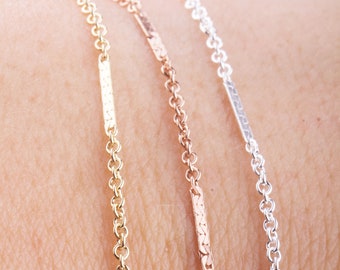 Bar and Cable Link Chain by Foot in Gold Filled, Sterling Silver, Rose Gold Filled, Need Wire to Finish Chain, Bulk Chain Supplies