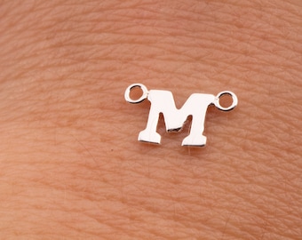 6mm Letter Initial Connector in Sterling Silver, For Permanent Jewelry, Permanent Bracelet, Permanent Necklace, Initial Charms for Necklace