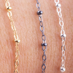 Satellite Cable Chain by Foot in Silver, Gold Filled, Oxidized Silver, Dainty Satellite Chains, Wire To  Finish Chain, Satellite Cable