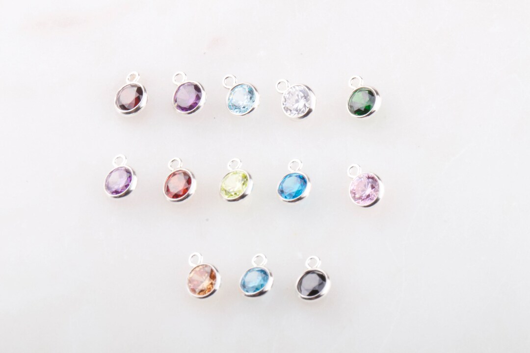 thumbnail image 2 of 8mm Birthstone Charm Ring In Sterling Silver – Cubic Zirconia Drop, One Piece 2 of 5