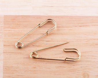 Gold Filled Brooch Pin: Safety Pin for Jewelry Making (11mm x 32mm), Add Charms, Beads, Chains, Safety Brooch Pin,  Priced Per Piece