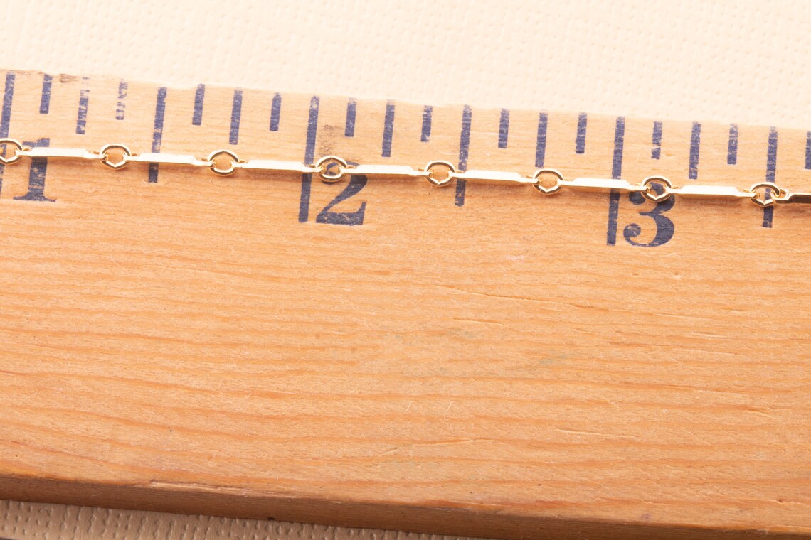 Tiny Straight Bar and Link Unfinished Chain by Foot in Sterling Silver