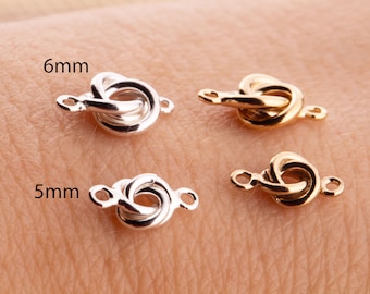 Love Knot Connector, Silver Love Knot Connector, Gold Filled Love Knot, Permanent Jewelry, Love Knot Connector for Bracelet or Necklace