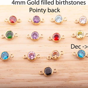 4 mm - 14K Gold Filled Geburtsstein-Verbinder, Top-Qualität AAA CZ Bezel Link, hergestellt in den USA, permanente Schmuckzubehör, Bezel Link Connector