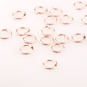 5mm 20.5 Gauge Open Jump Rings in Rose Gold Filled, For Permanent Jewelry Chain, Wholesale Permanent Chains, USA made, Set of 50, 100 Pieces