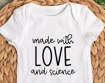Made with Love & Science - Pregnancy Announcement - IVF - Baby Bodysuit - Infant