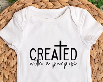 Created with a Purpose - Baby Bodysuit - Toddler Shirt - Kids T-Shirt - Infant Bodysuit