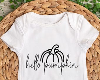 Hello Pumpkin - Baby Bodysuit - Toddler Shirt - Kids T-Shirt - Infant Bodysuit - Great for fall!