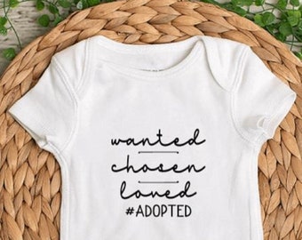 Wanted Chosen Loved #Adopted - Adoption Announcement - Baby Bodysuit - Toddler Shirt - Kids T-Shirt