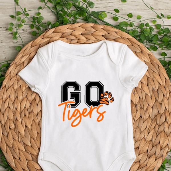 Go Tigers Paw -Baby Bodysuit - Toddler Shirt - Kids T-Shirt - Infant Bodysuit - Make it your team's colors!