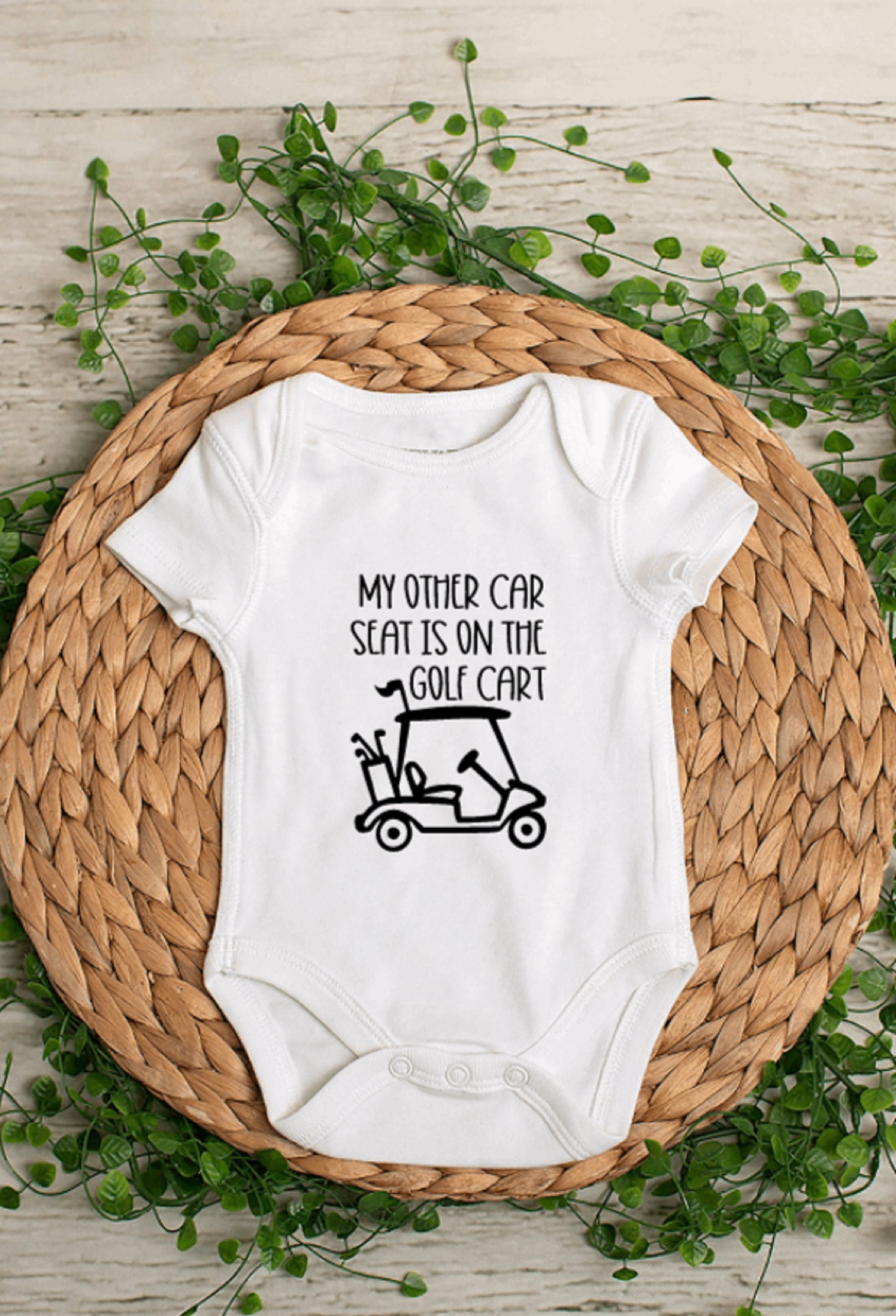 My Other Car Seat is on the Golf Cart Baby Bodysuit Toddler Shirt