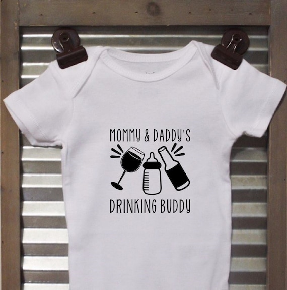 Mommy Daddy S Drinking Buddy Funny Baby Bodysuit Etsy
